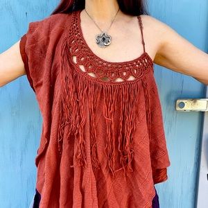 Free people asymmetrical one shoulder knit top